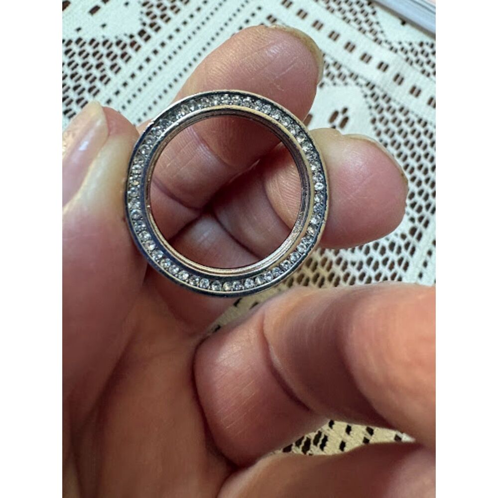Silver Zircon Inlaid Ring – Vintage Style – NWT 9.5